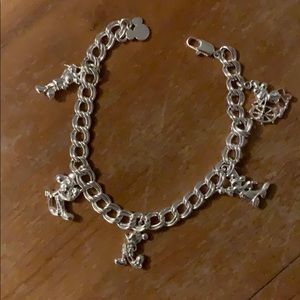 Sterling silver Mickey Mouse charm bracelet